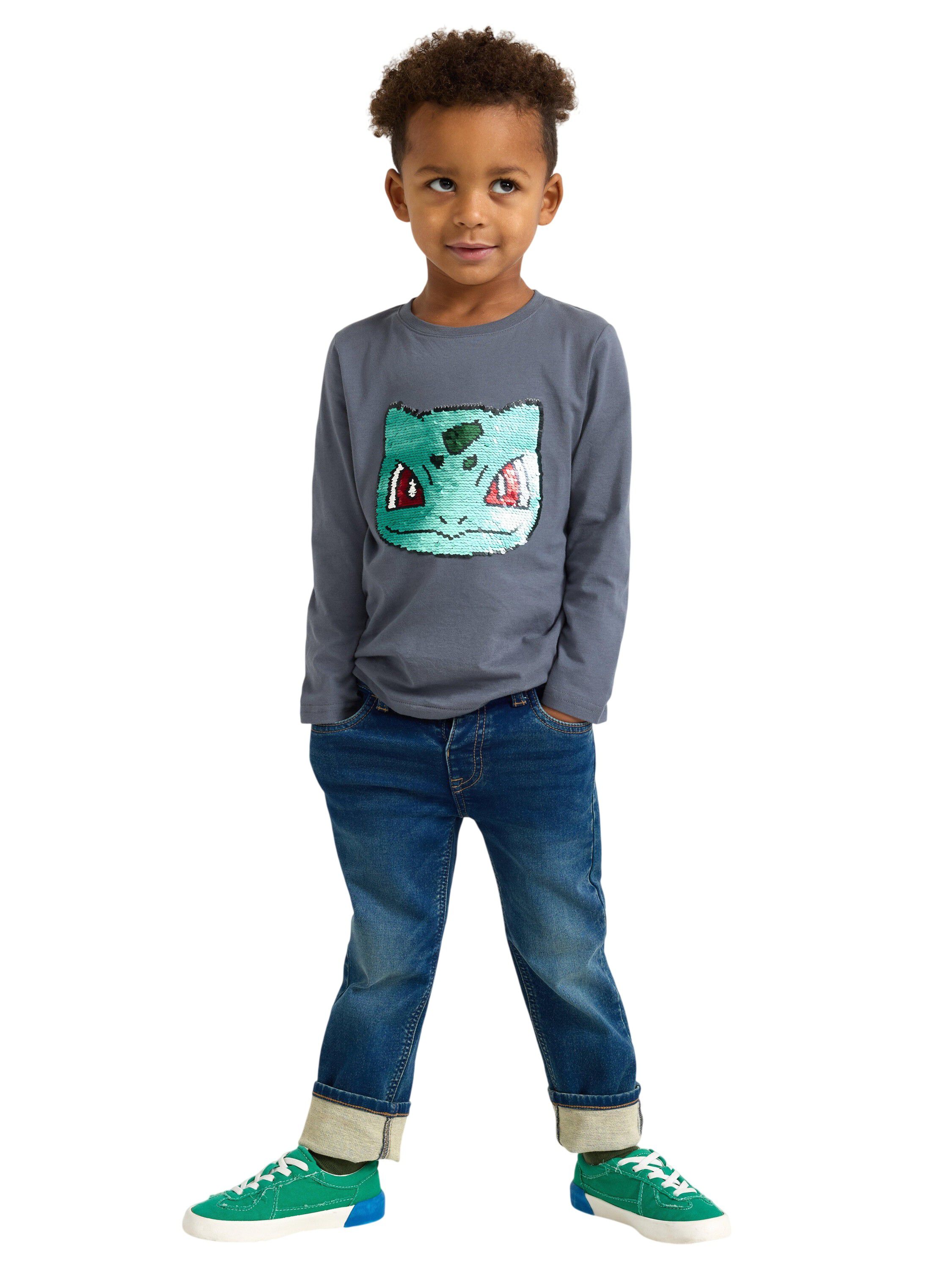 Long-sleeved top with a reversible