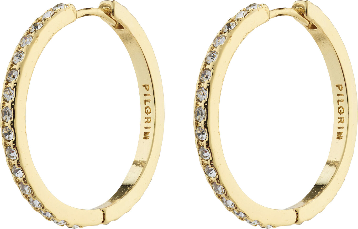 EBNA maxi crystal hoops gold-plated