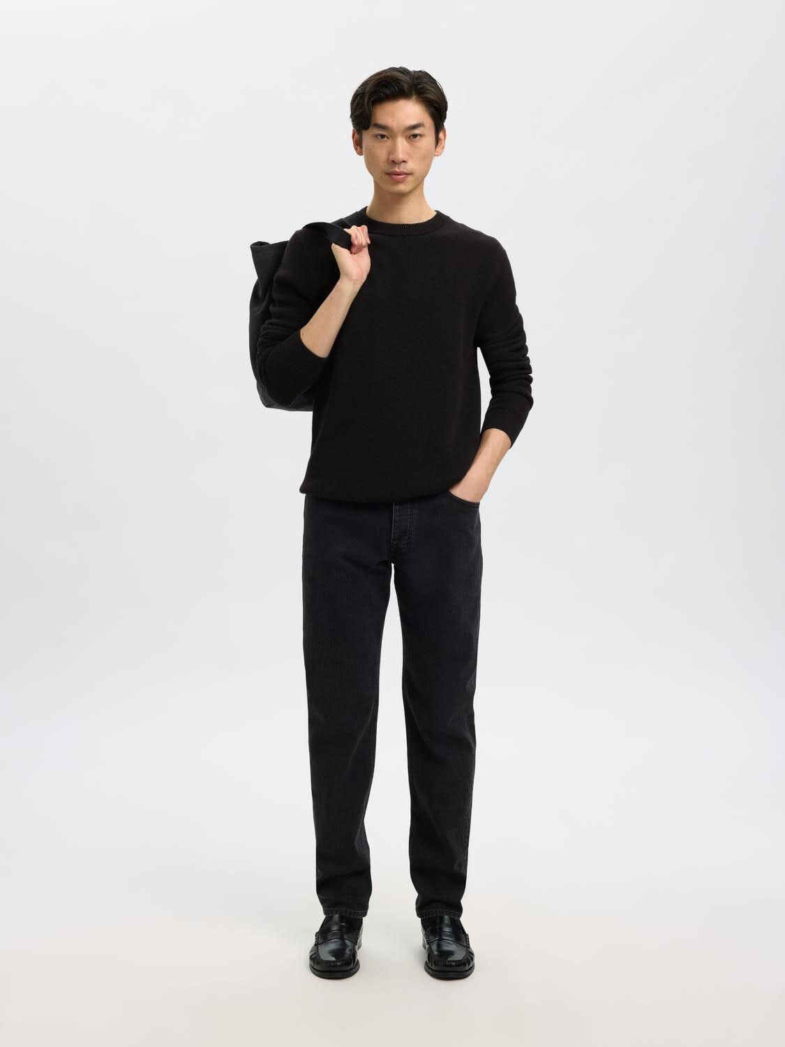 SLHDANE LS KNIT STRUCTURE CREW NECK
