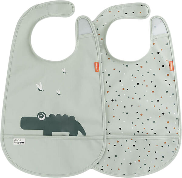 Hagesmæk m/Velcro 2 stk. Croco Grøn