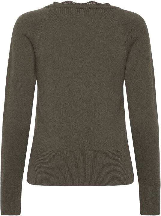 RWLaica Cashmere LS V-neck Lace Cardigan
