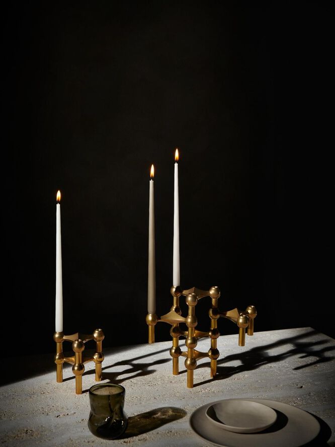 STOFF Nagel® 3-pak lysestage messing