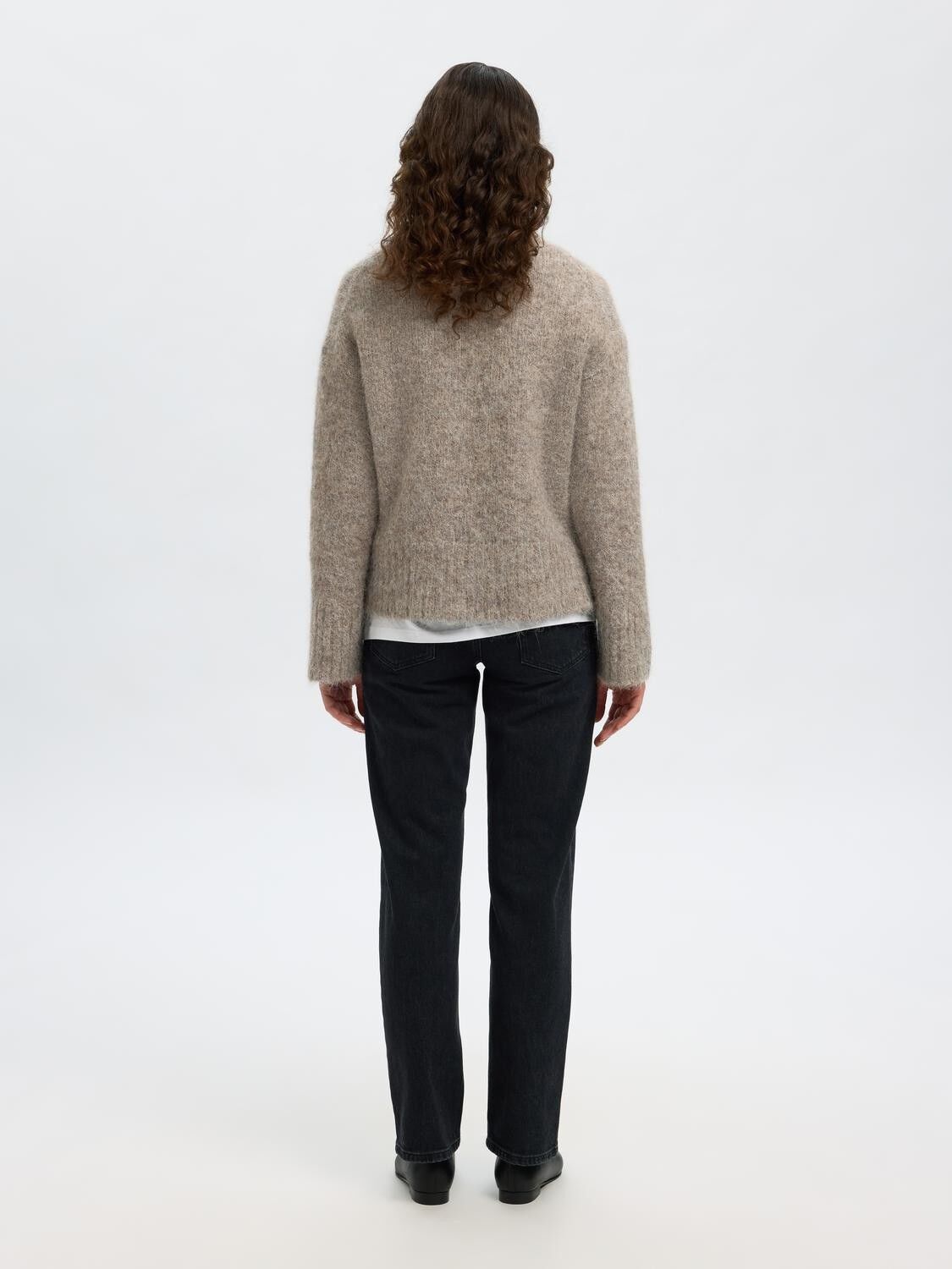 Slfgabriella Ls Knit High Neck Noos