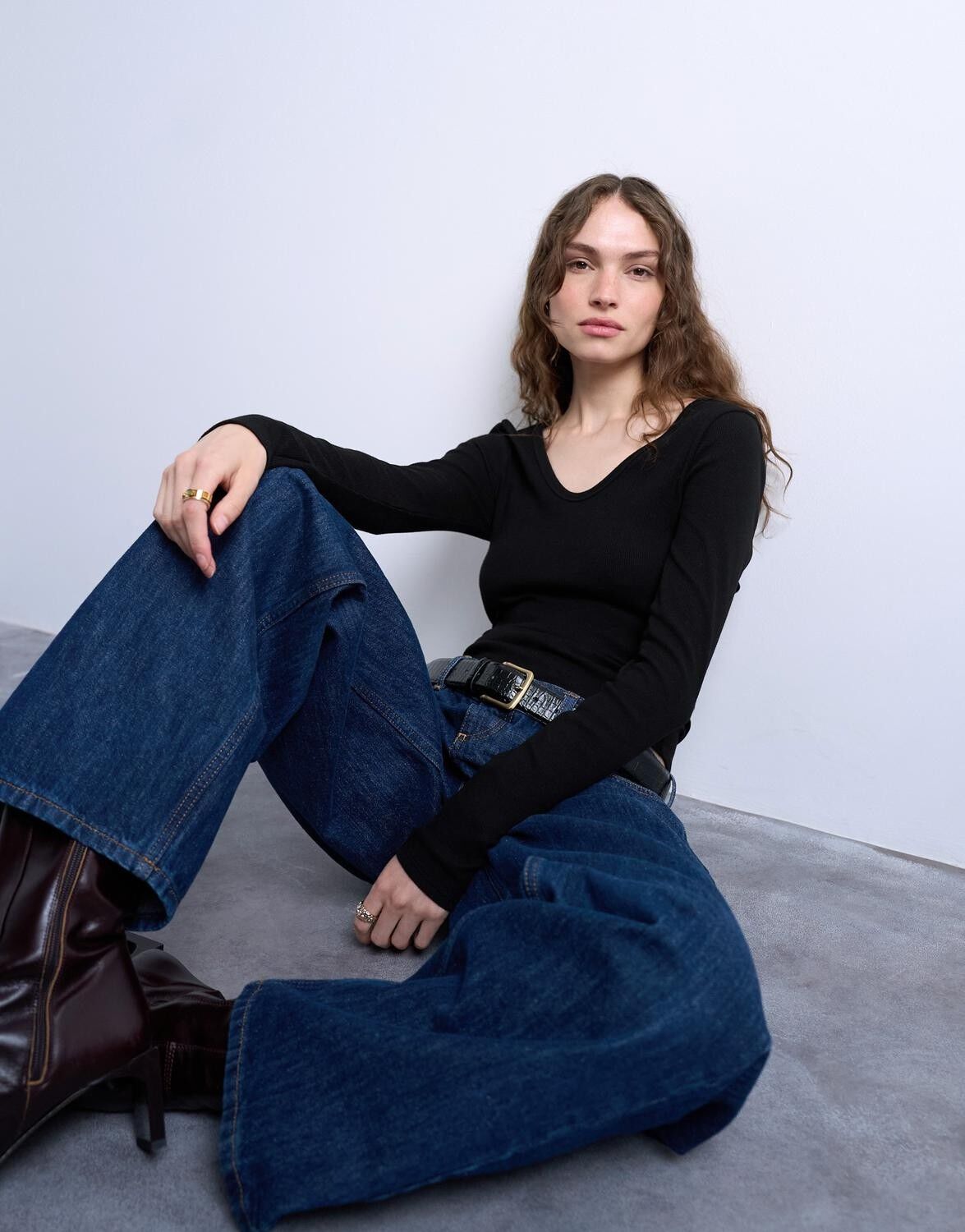 Tswendy Ls V-Neck Top Jrs