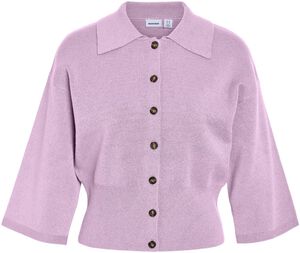 NMSHYLA 3/4 SLEEVE KNIT POLO CARDIG
