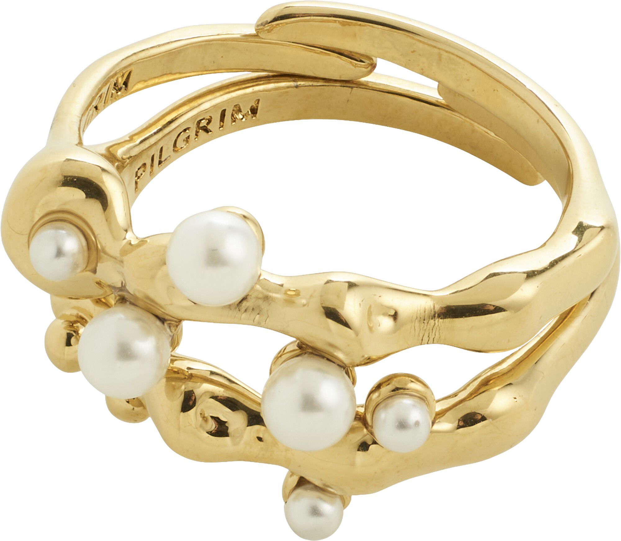 HADLEY ringe, 2-i-&eacute;t s&aelig;t, guldbelag