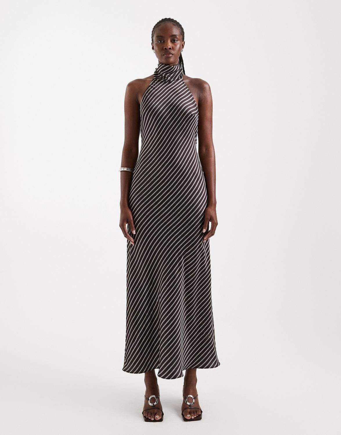Tsciska Satin Striped Maxi Dress Wvn