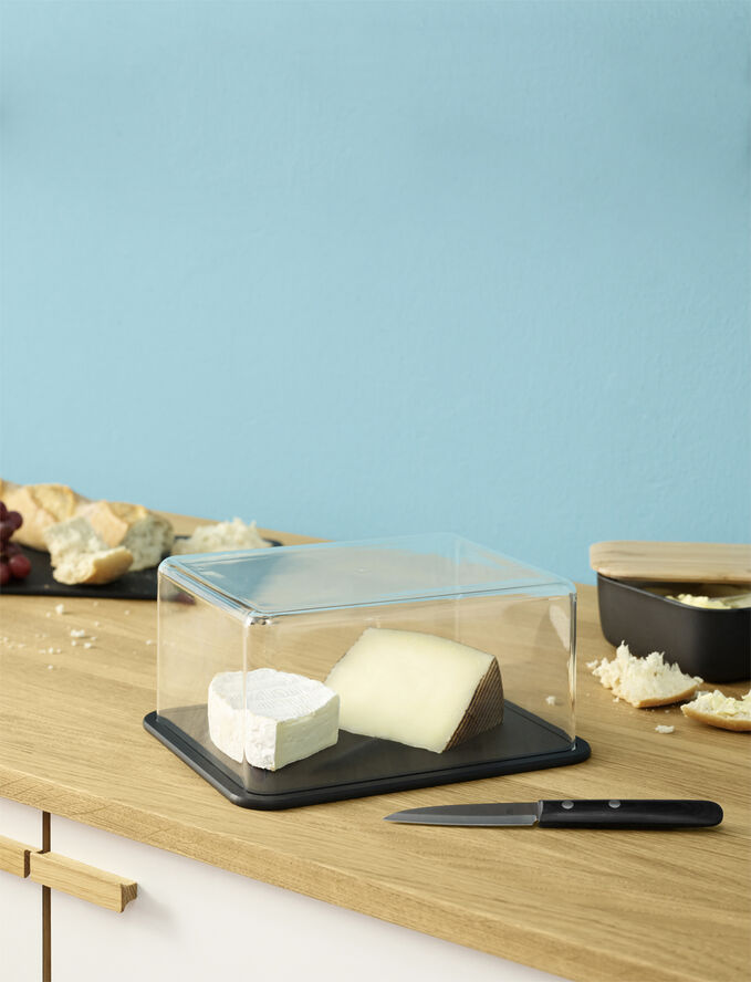 CONTAIN-IT cheese box black Practical storage for cheese and cold cuts