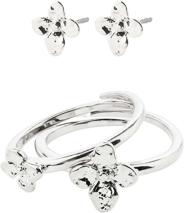 SANINE gift set, rings & earstuds, silver-plated