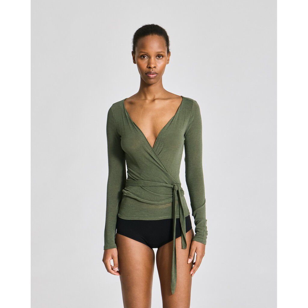 Anne Wrap L/S Wool Top