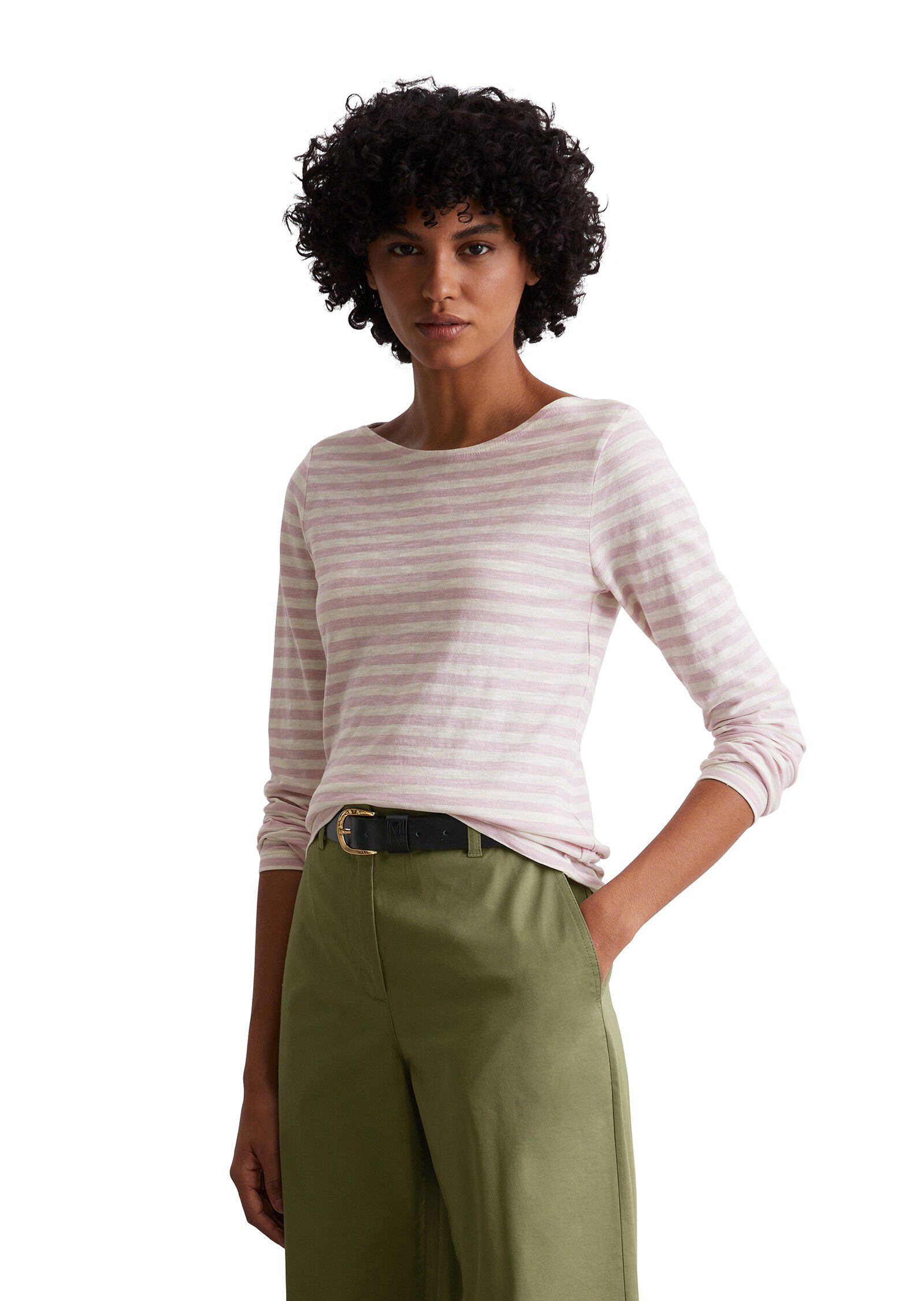 T-shirt, long sleeve, boat neck, st