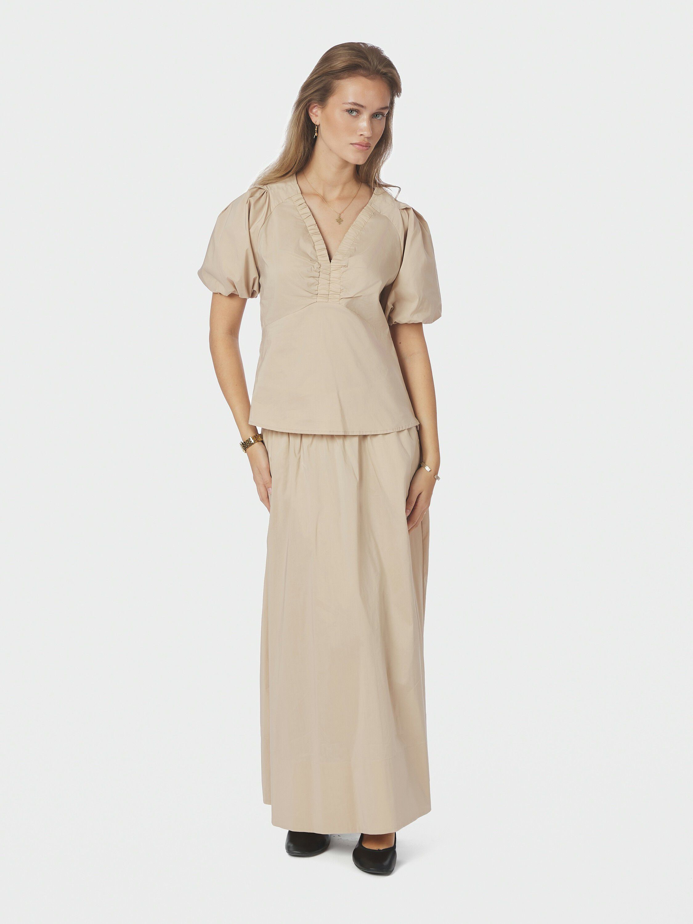 Yara Long Poplin Skirt