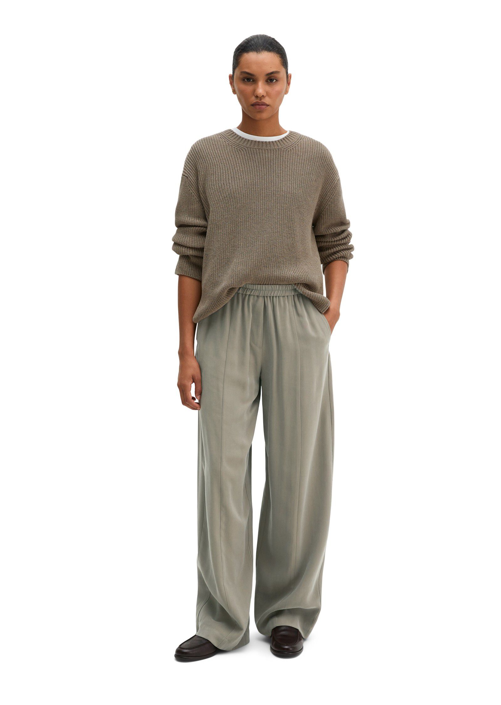 Pullovers, LSL, Round-Neck, Slits