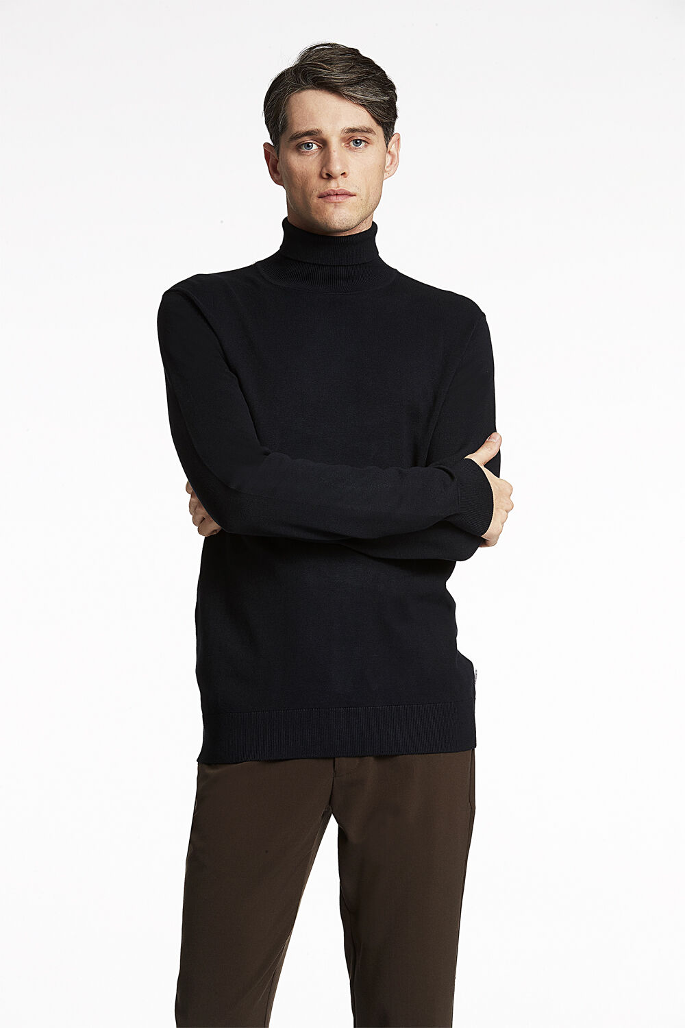 Ecovero L/S roll neck knit