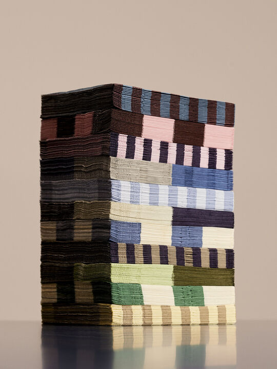 Pattern Napkins-Set of 20 Dinner-Light pink and dark blue pillar strip