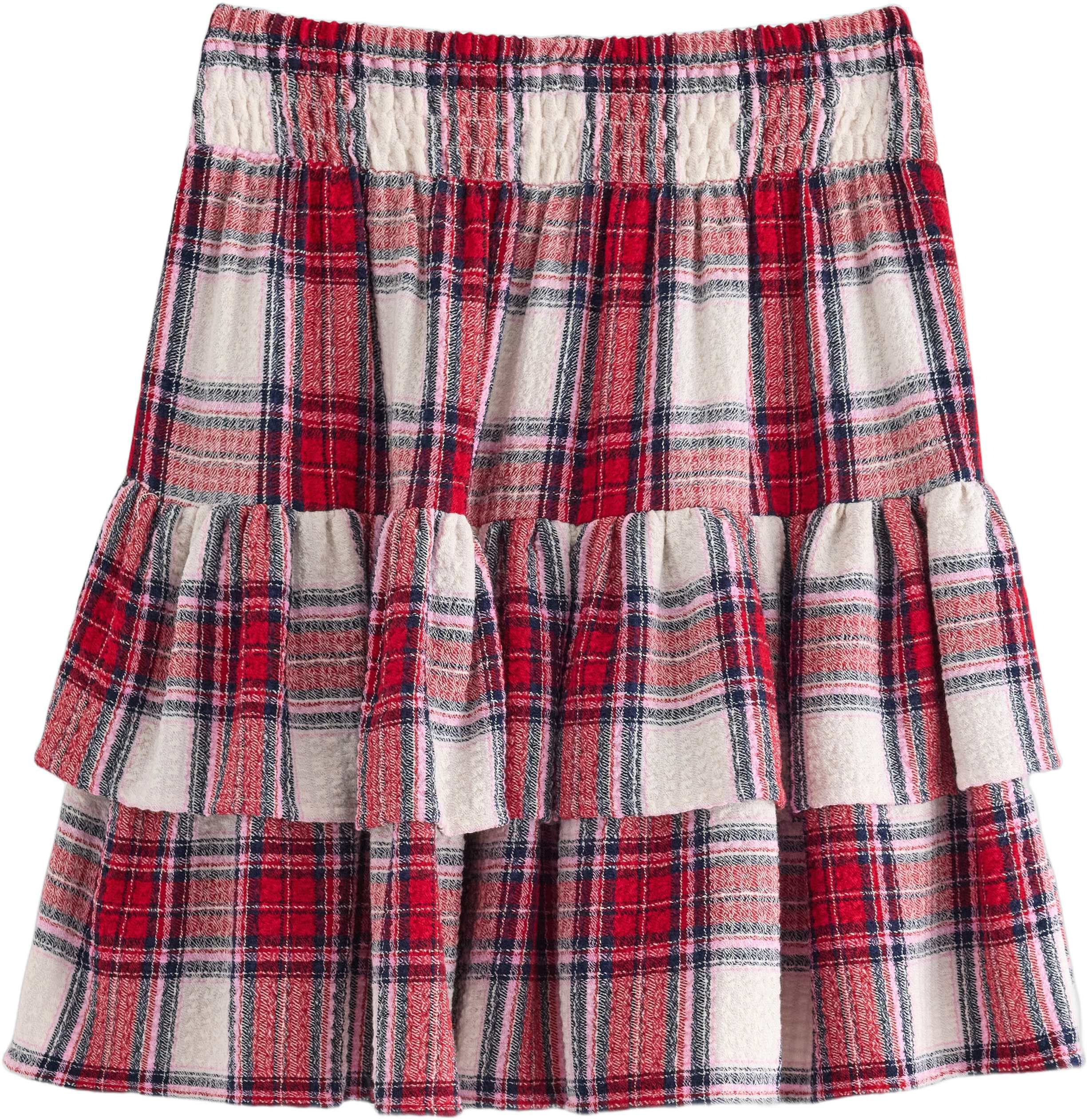 Vevd skj&oslash;rt med volanger og elastis