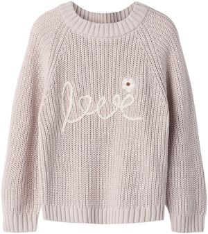 NMFEMLEN EMB KNIT LIL