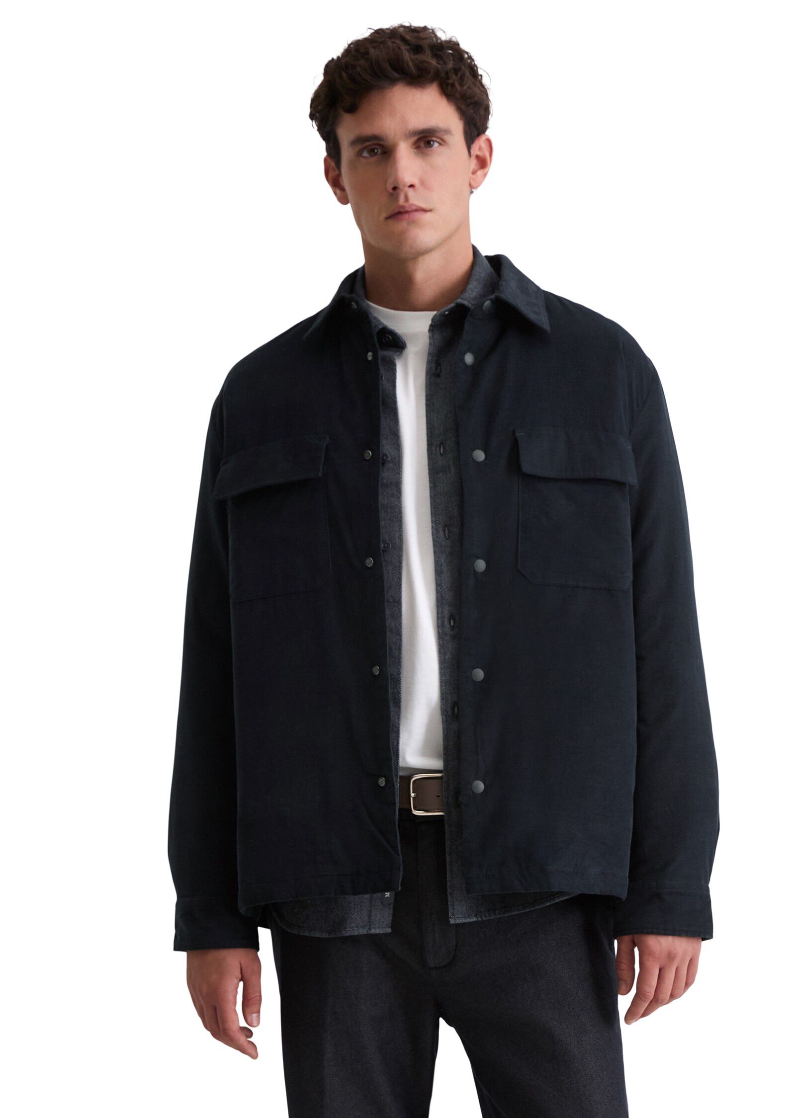 Kent collar overshirt with padding,