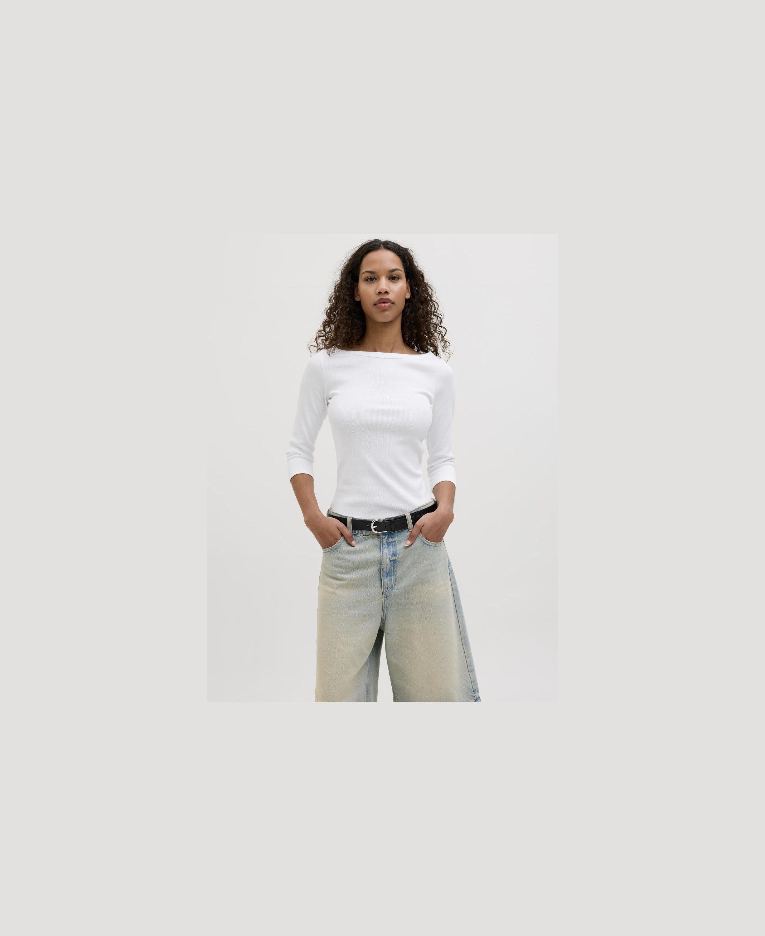 Jxfifi Str 3/4 Boatneck Top Jrs Noos
