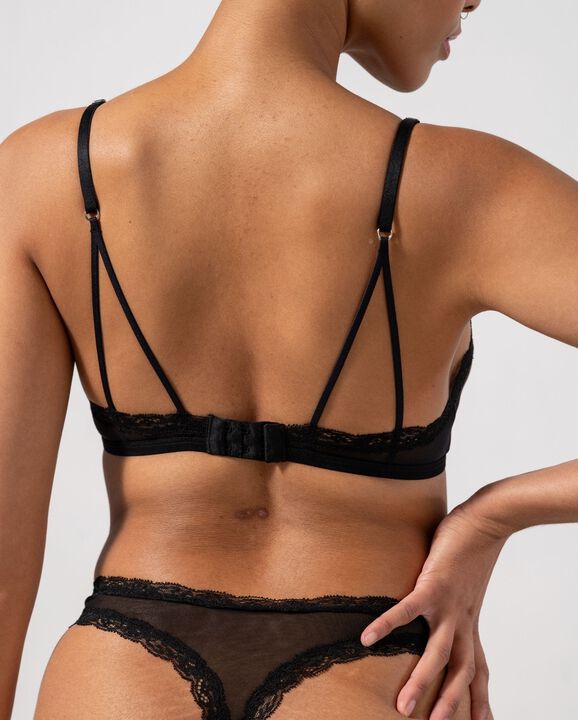 Mesh Lace Cut-Out Triangle Bralette