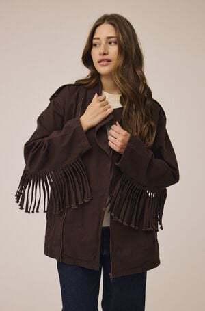 Emma 8 Biker jacket with fringes - GOTS