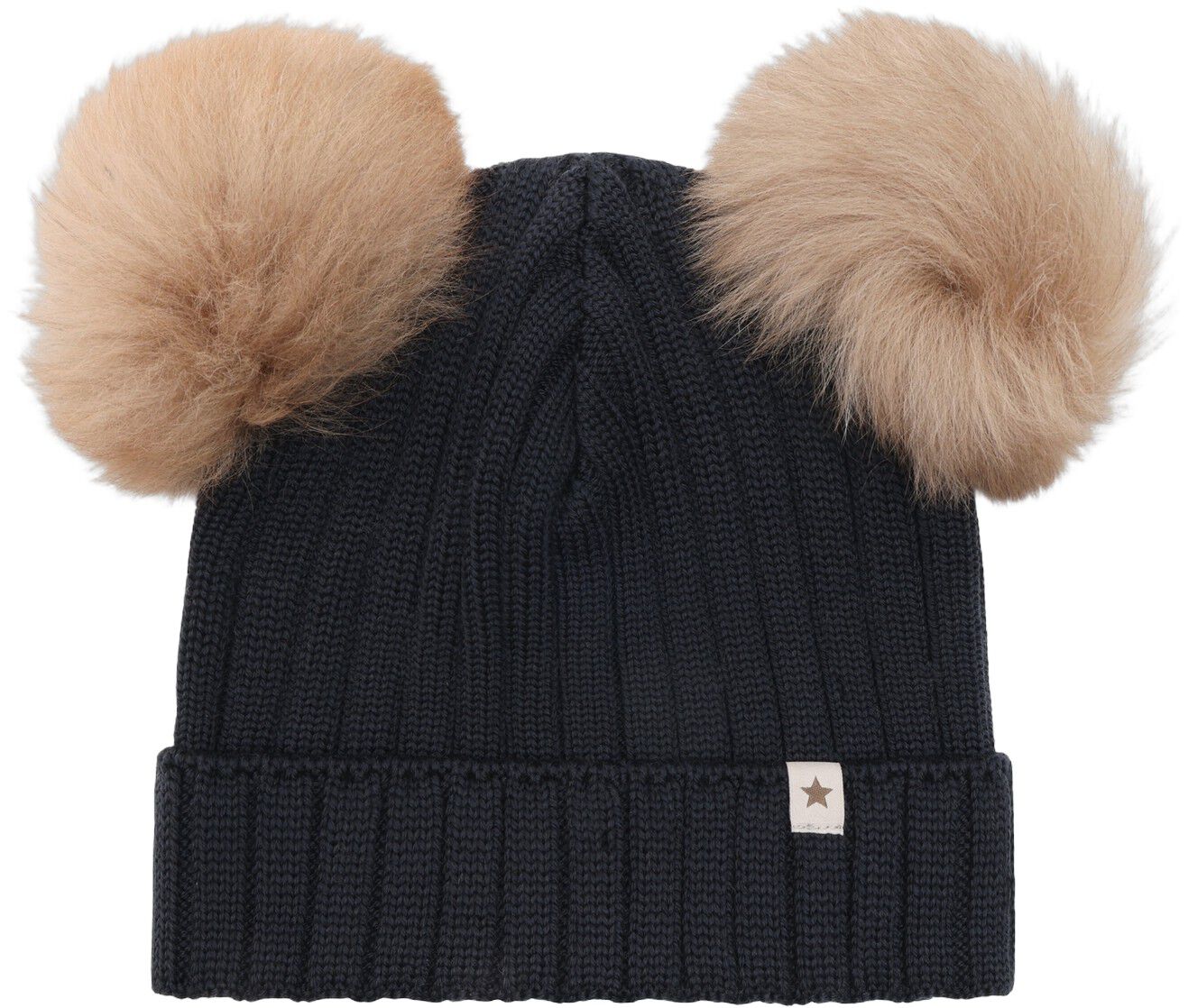 Hat Knit Alpaca Pompoms