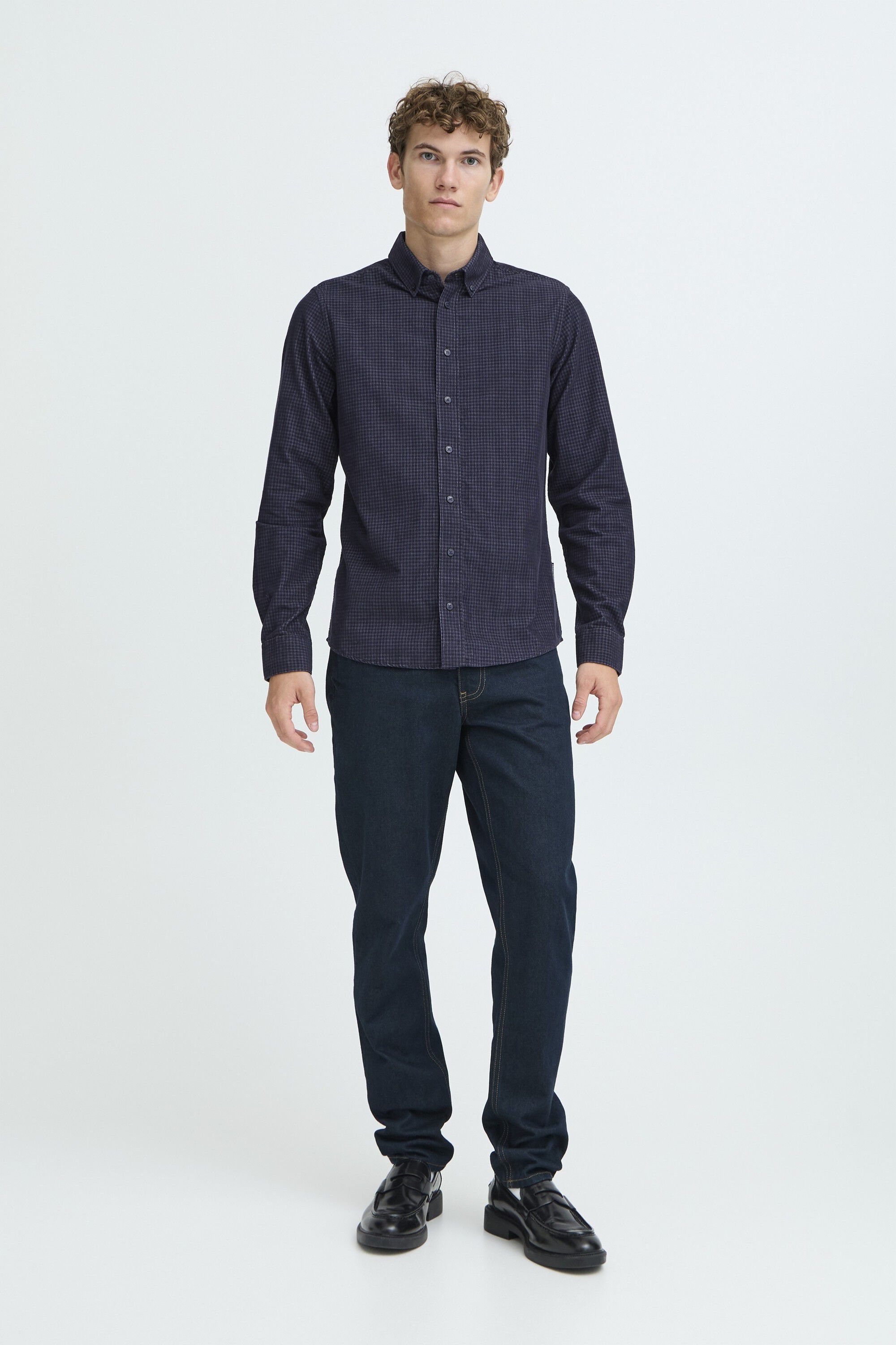 CFPONTUS LS BD checked corduroy shi