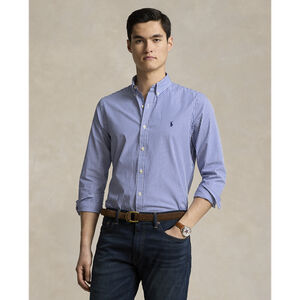 Slim Fit Striped Stretch Poplin Shirt