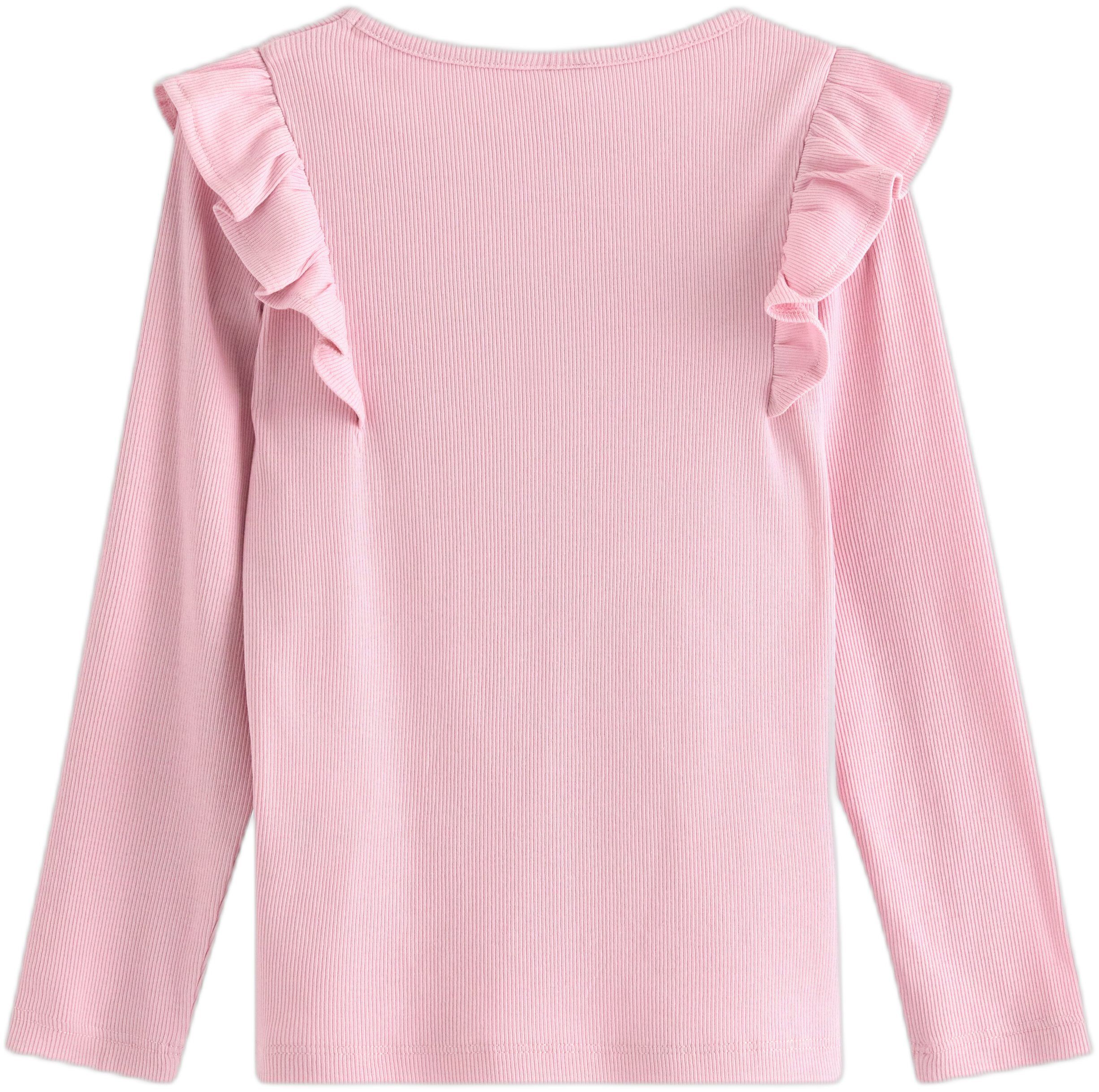 Long-sleeved top in ribbed cotton j