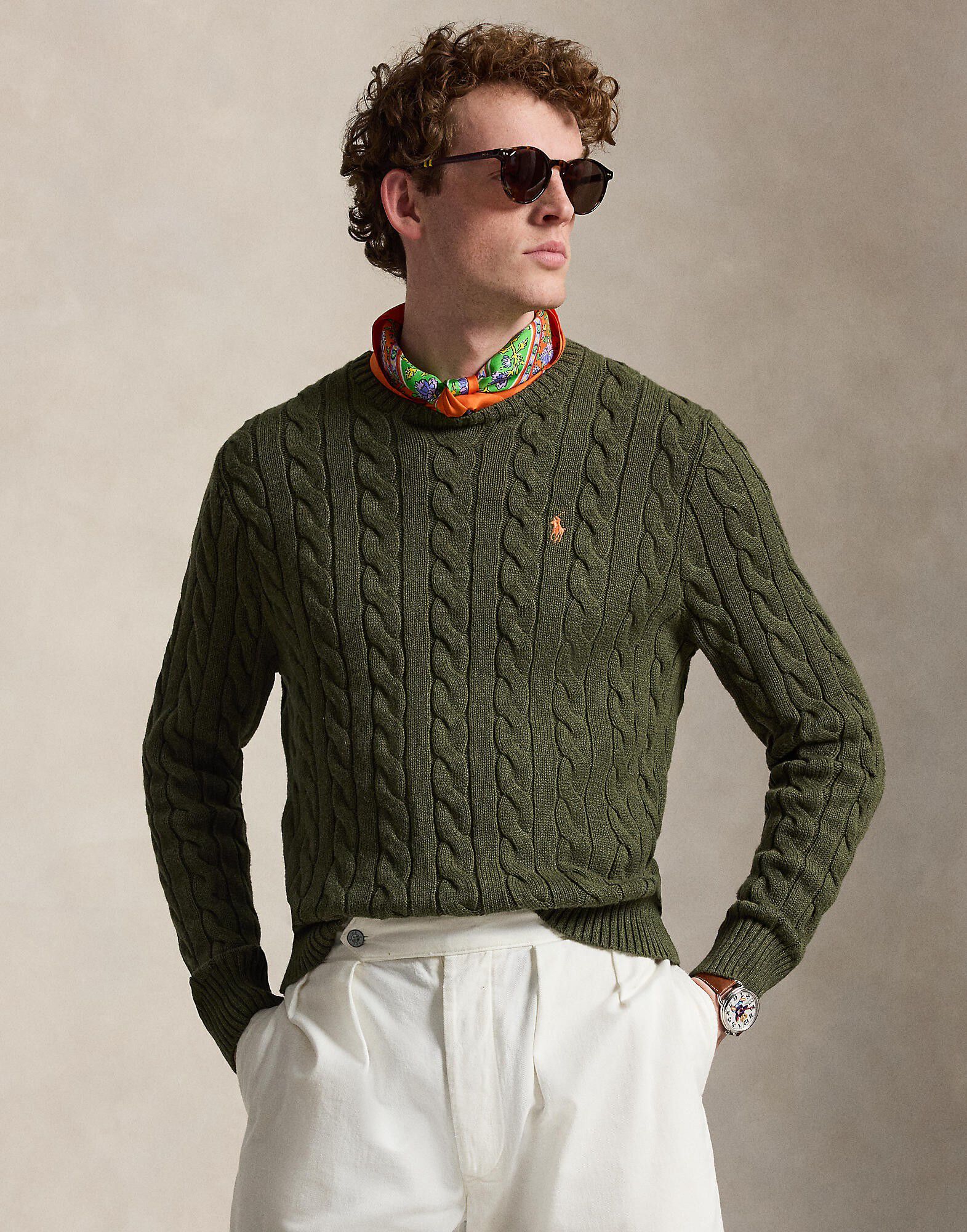 Cable-Knit Cotton Sweater