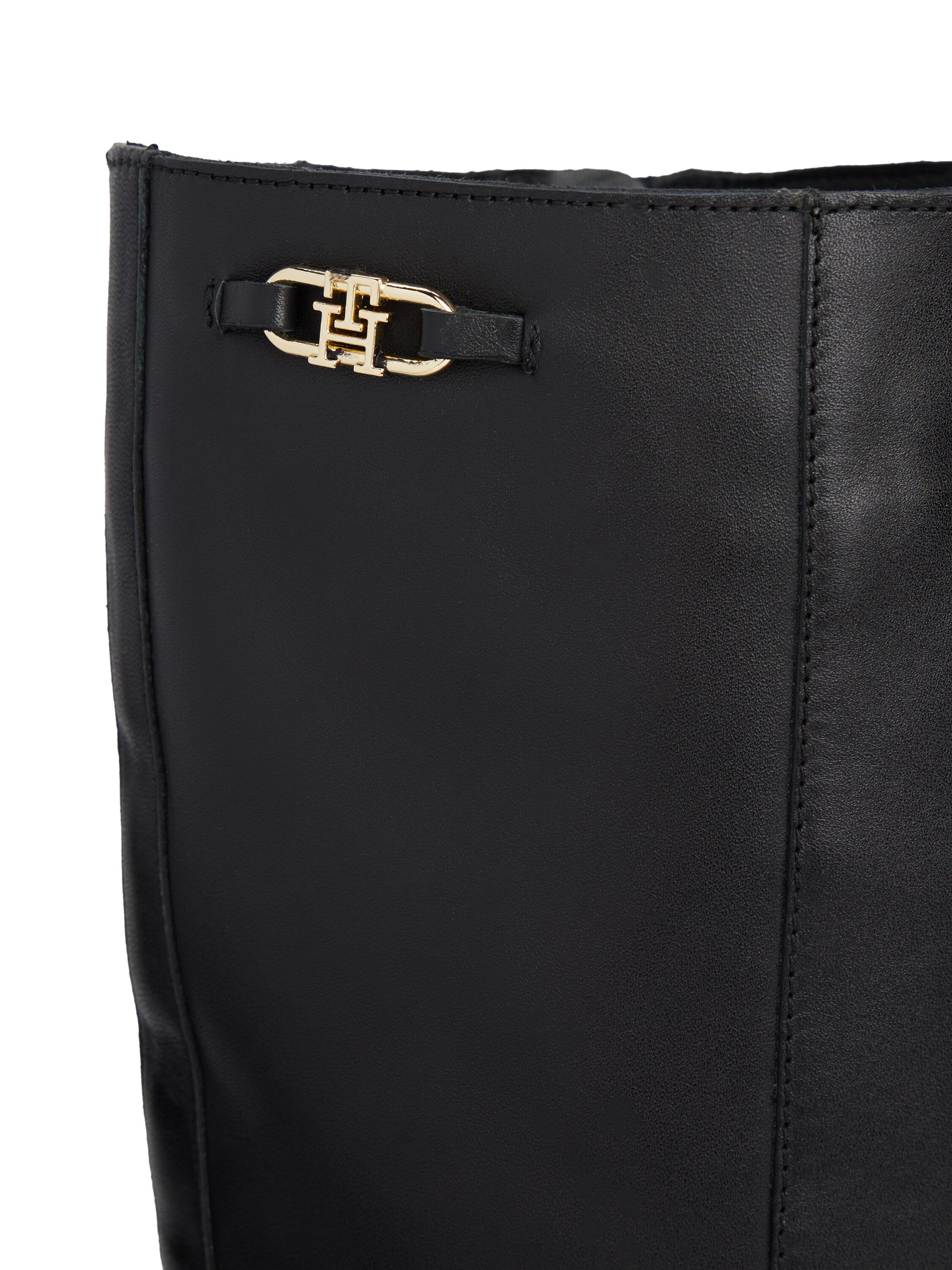STACKED HEEL LEATHER LONG BOOT