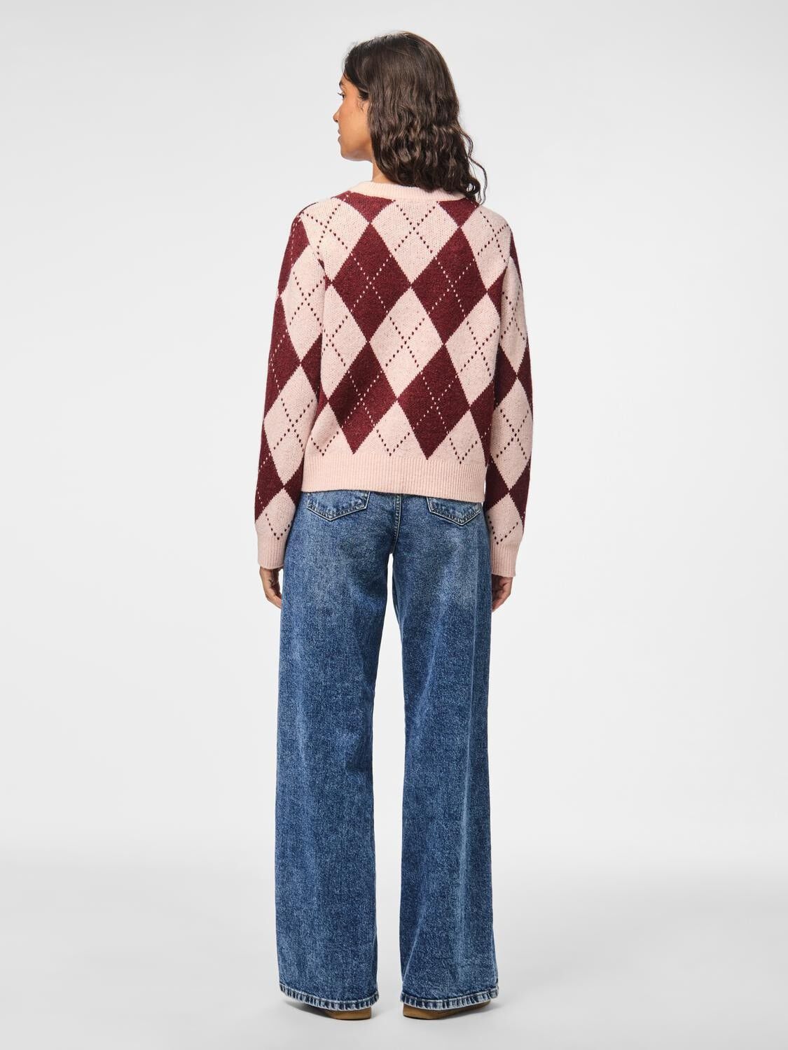 PCNYSA LS HARLEQUIN KNIT CARDIGAN D