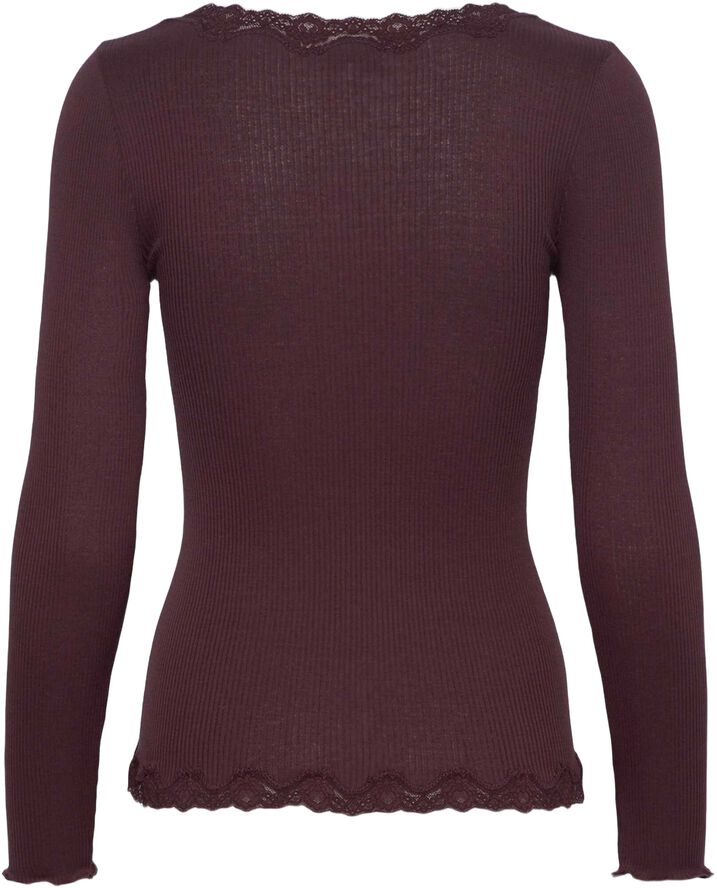 RWBabette Silk LS V-neck Lace Cardigan