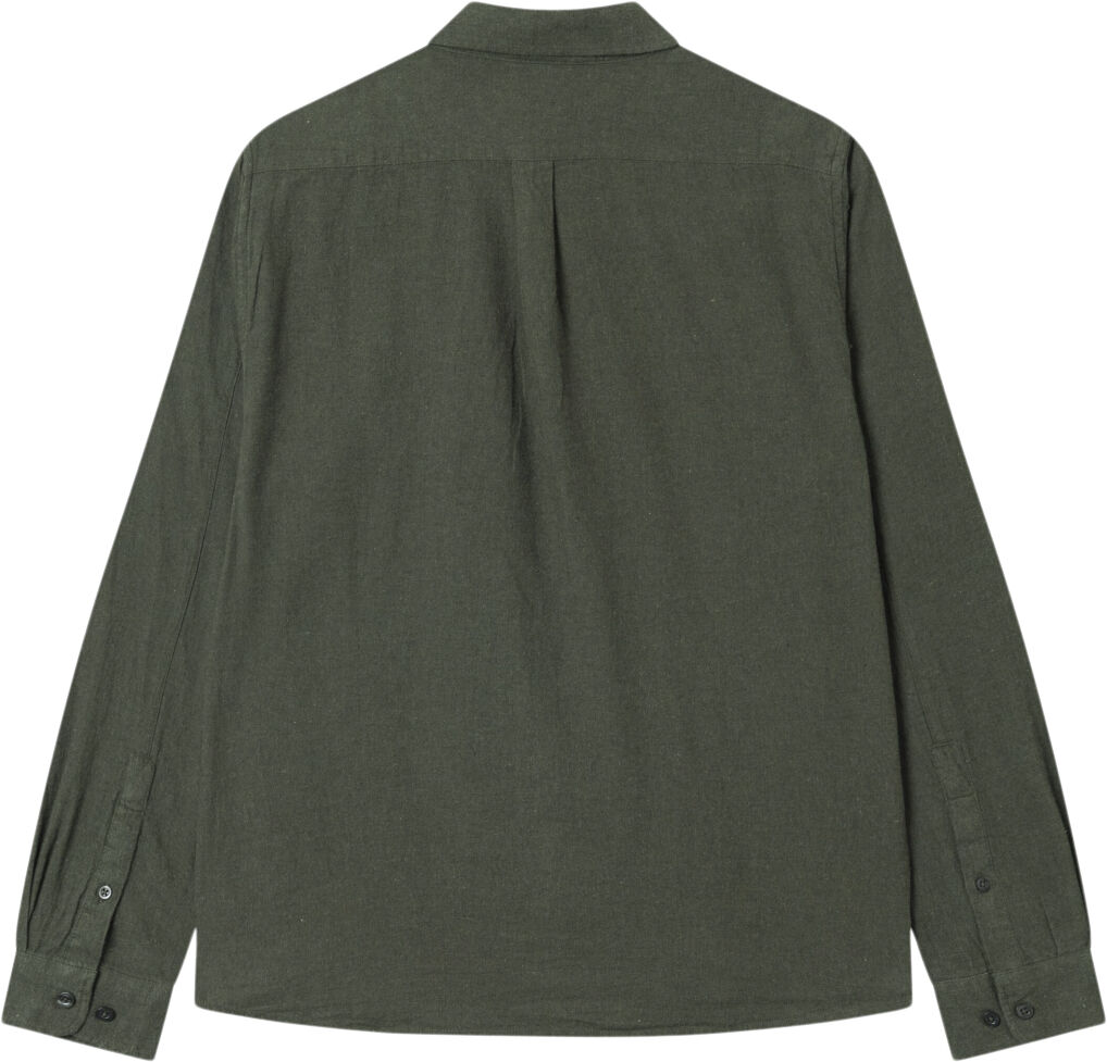 Regular fit melang&eacute; flannel shirt - GOTS/Vegan