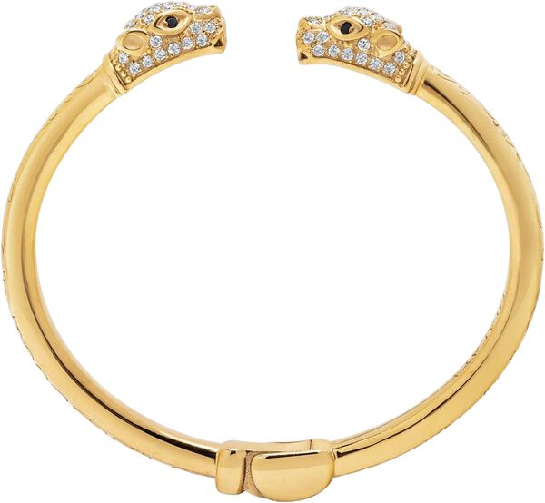 Women's CZ Panther Bangle in Gold