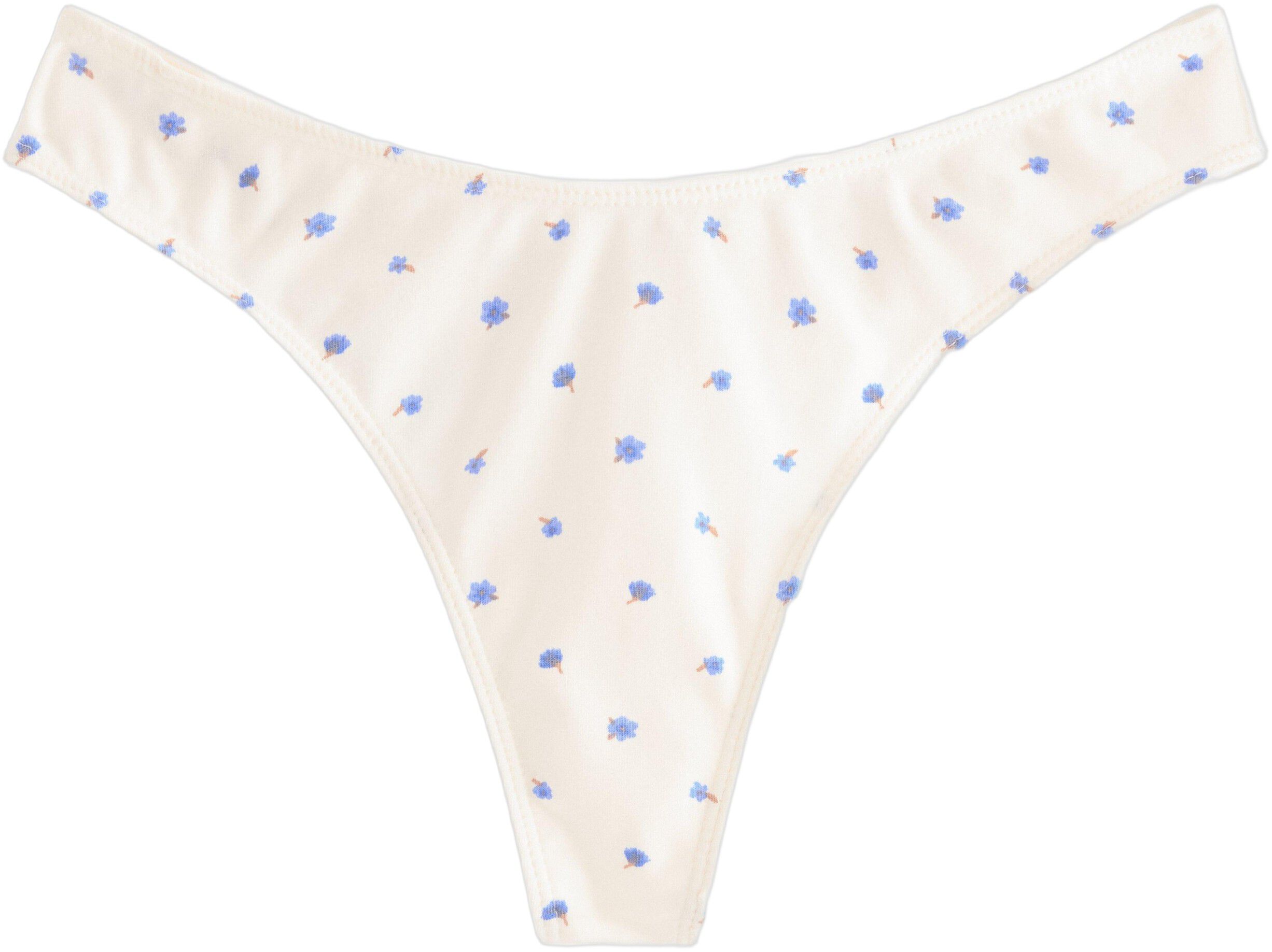 Cotton thong with a low-rise waist