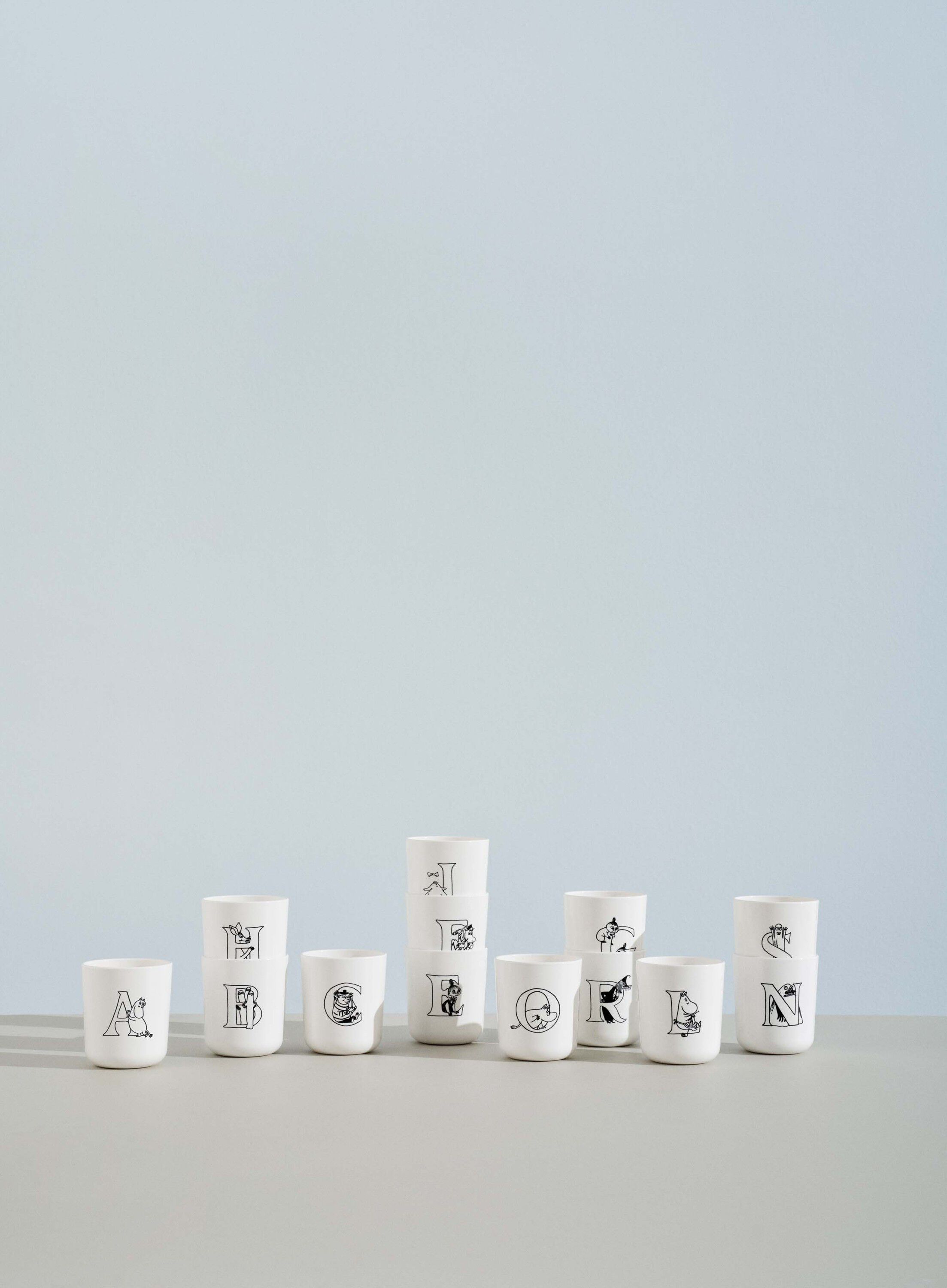 Moomin ABC kopp - R 0.2 l. Moomin white