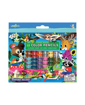 eeBoo - 12 Dobbelte farveblyanter - Skovens venner