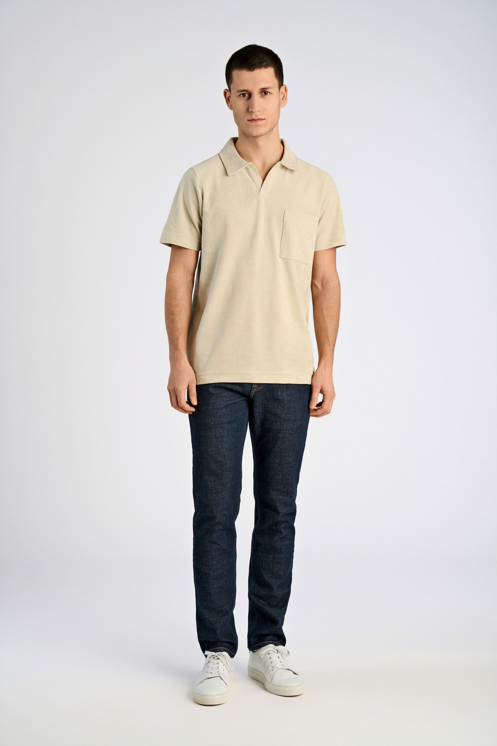 Towel v-neck polo S/S