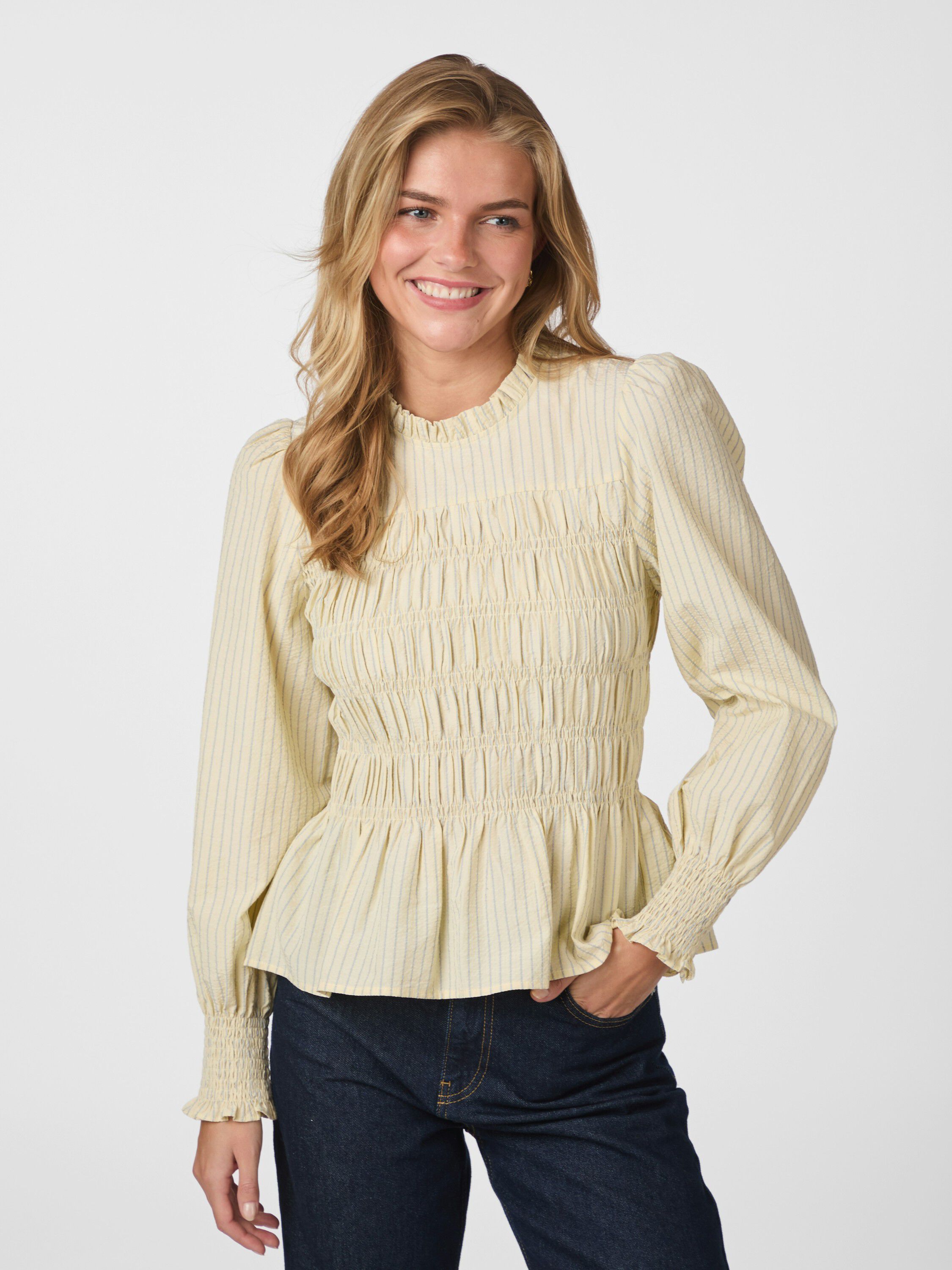 Possa Crepe Stripe Blouse