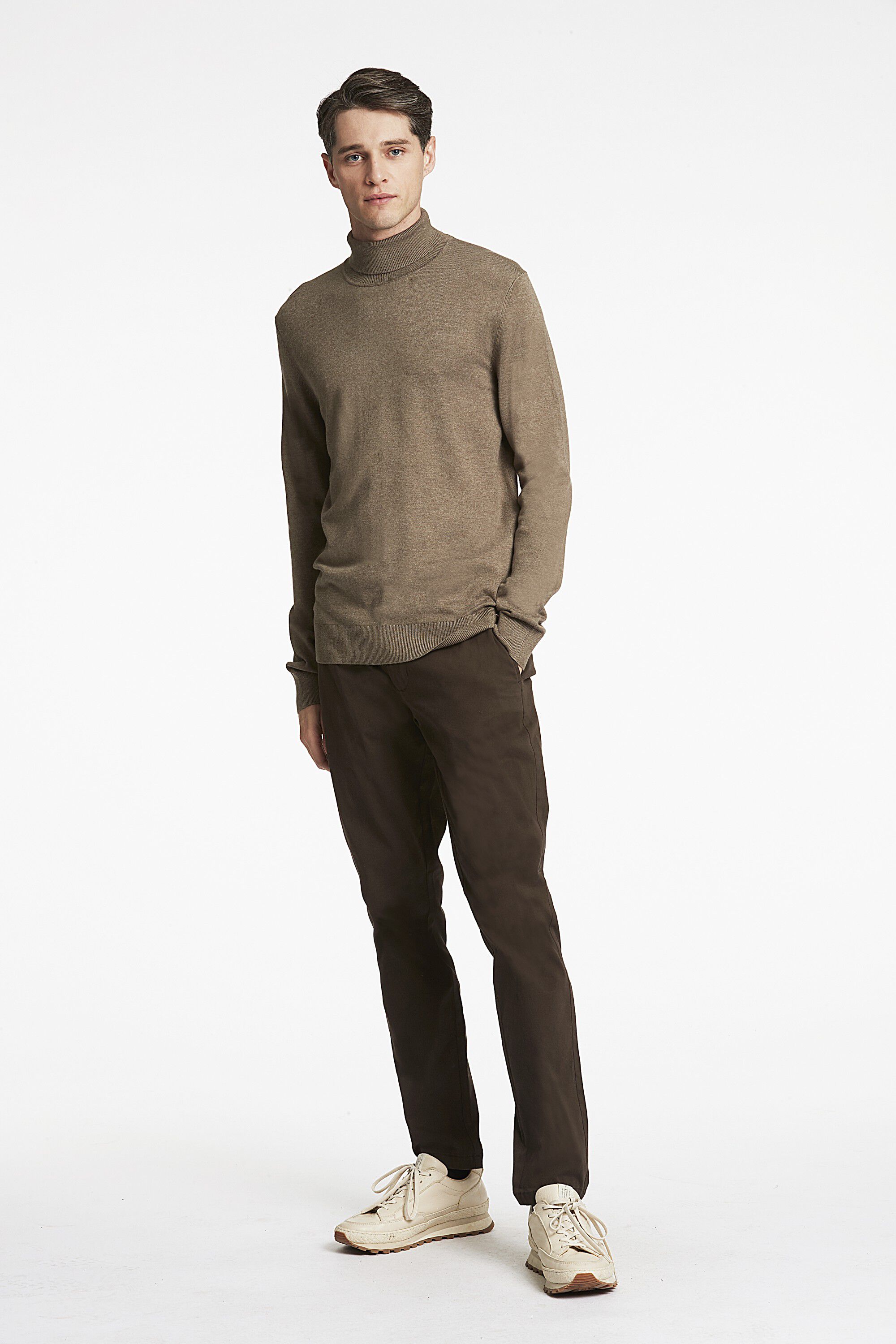 Ecovero L/S roll neck knit