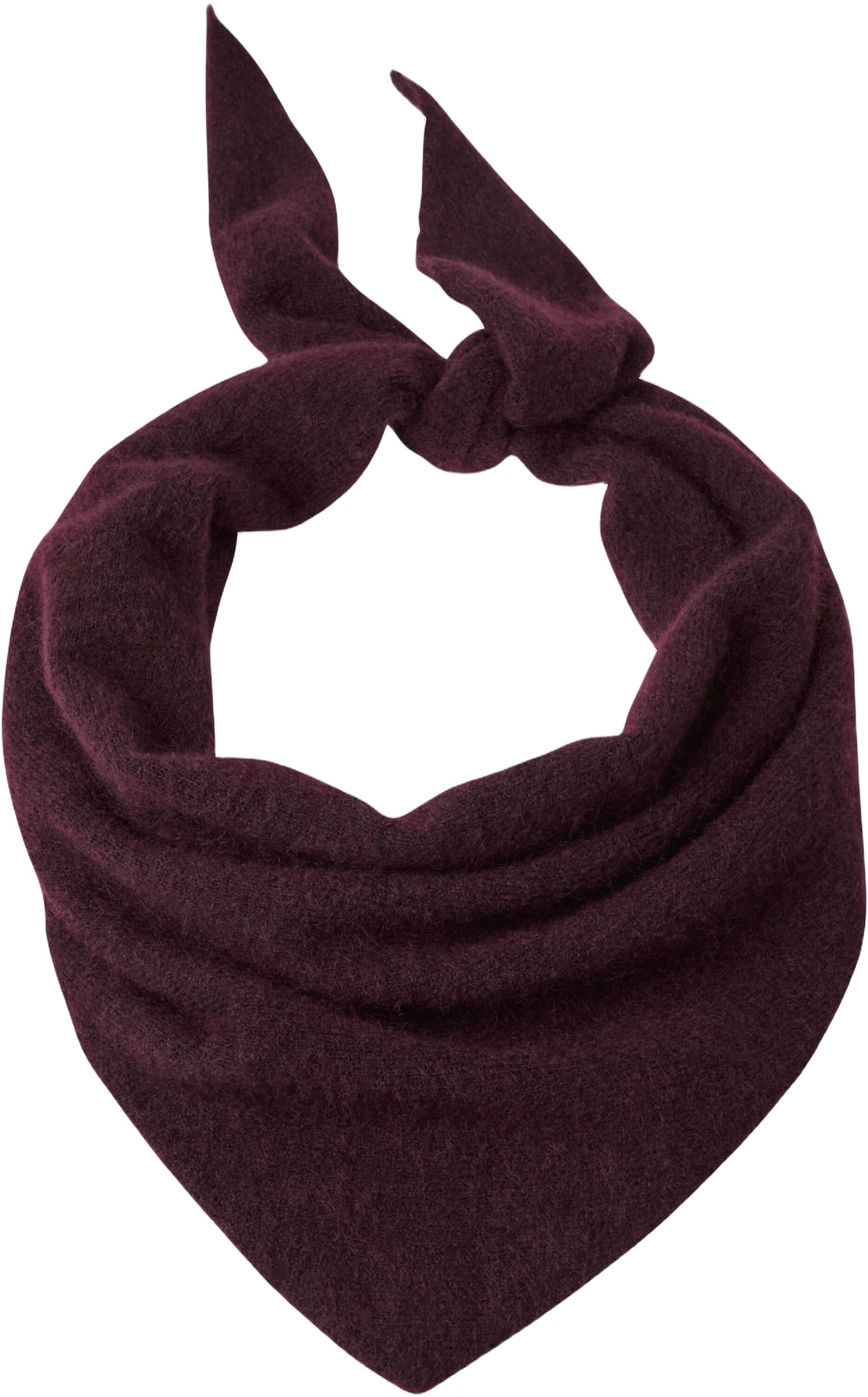 Mykt, strikket trekantskjerf i moha