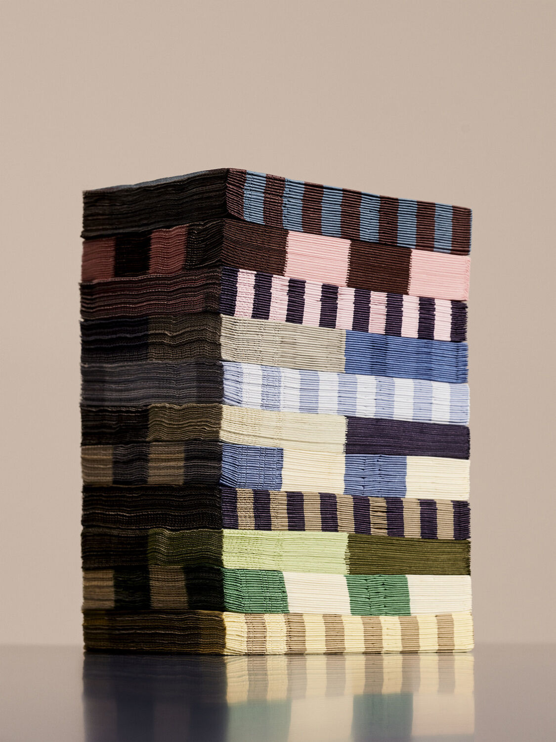 Pattern Napkins-Set of 20 Lunch-Off-white and dark blue L check