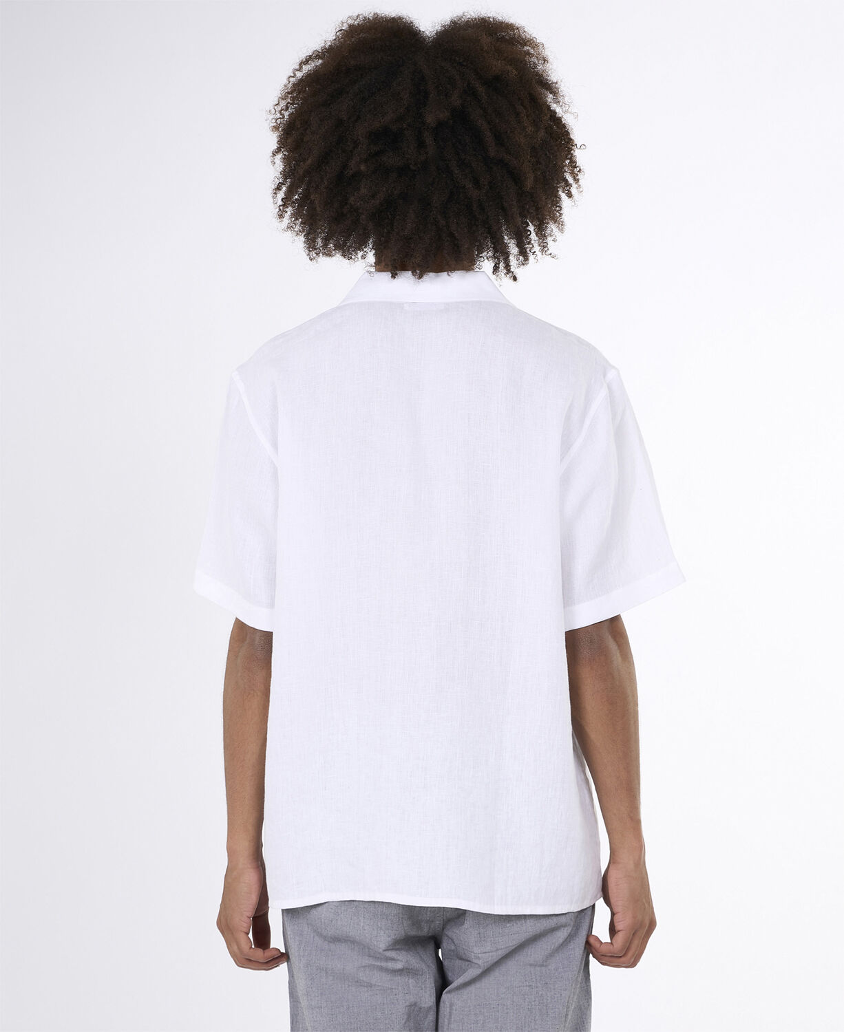 Box fit short sleeved linen shirt GOTS/Vegan