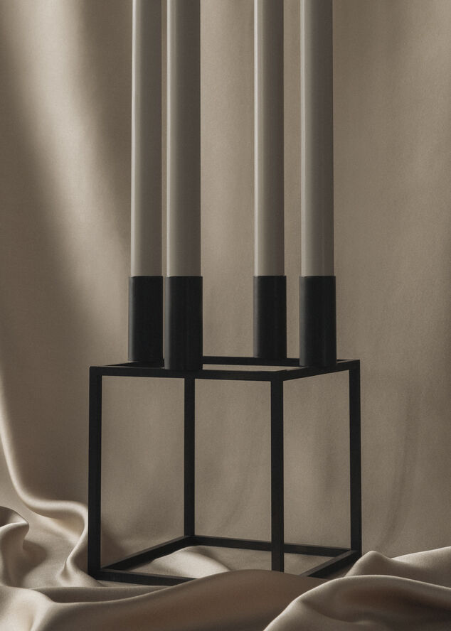 Kubus 4, Candle Holder, Black