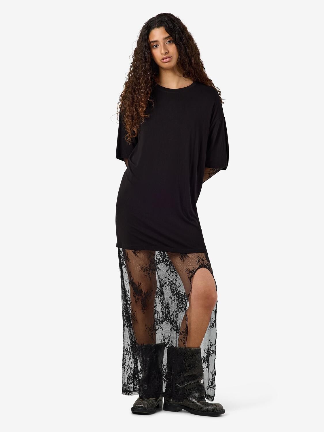 Nmtika L/S Lace Insert Long Dres Tnt/17