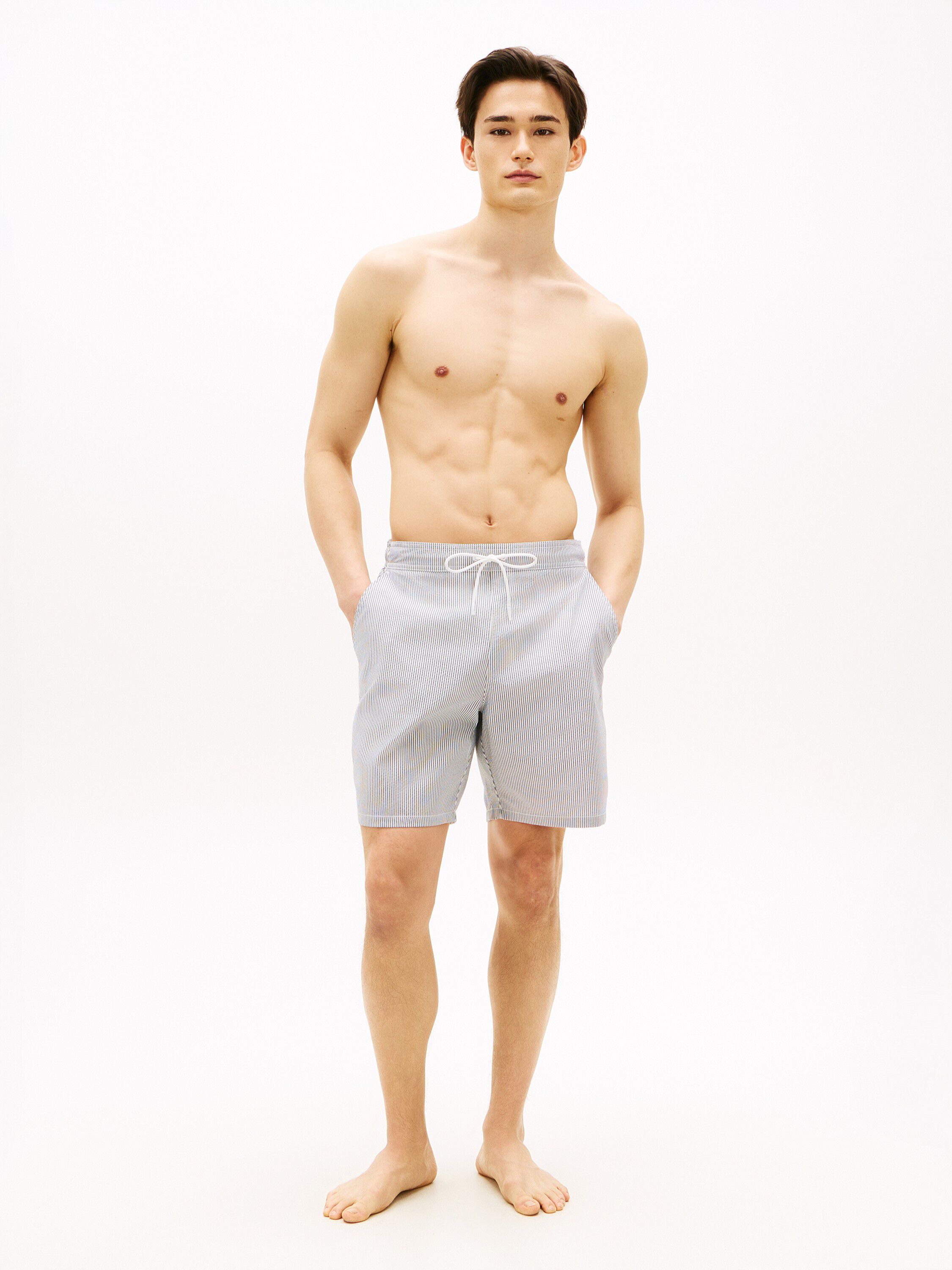 Essential Ithaca Stripe Long Length Swim Shorts