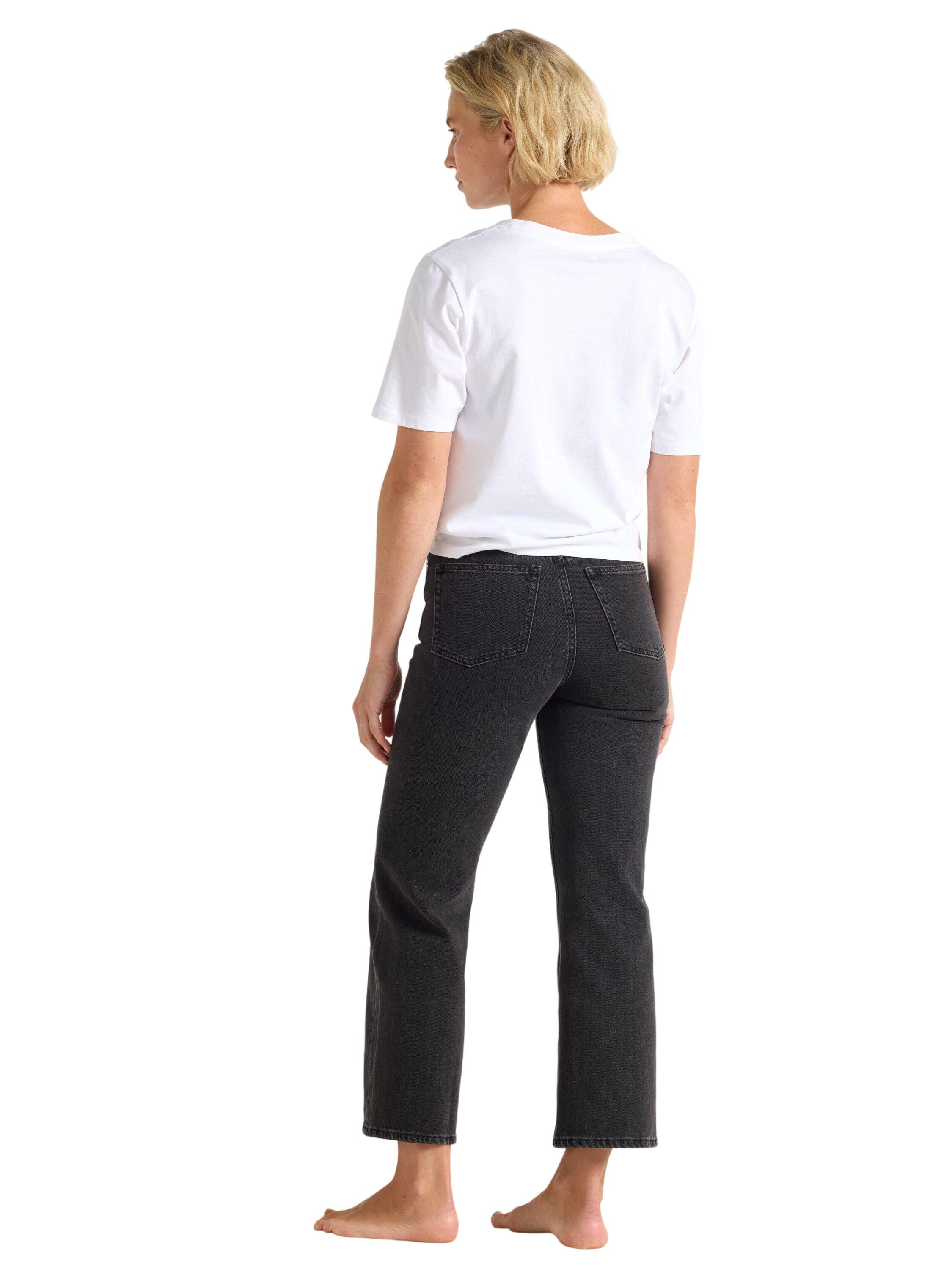 High waist jeans in cotton denim wi