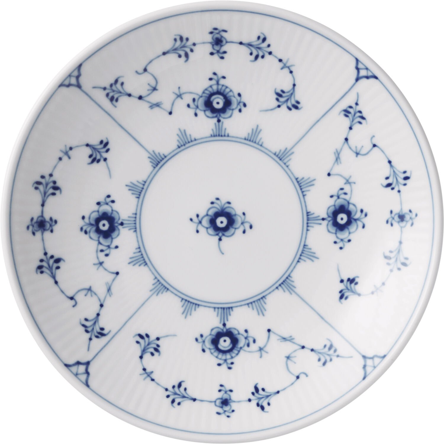 Musselmalet Riflet tallerken coupe 15 cm