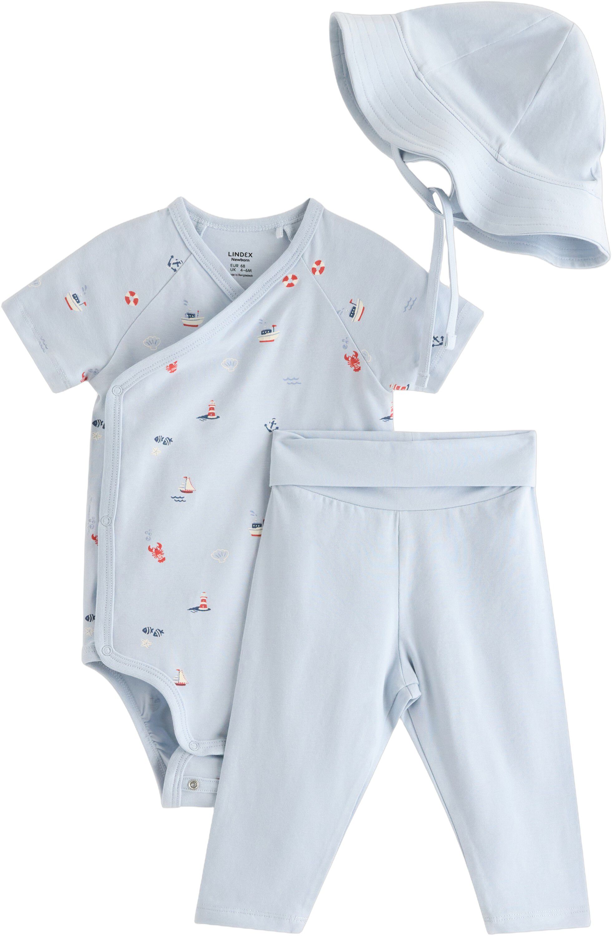 Matching set with short-sleeved wra